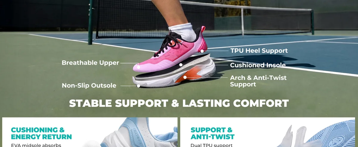 ALLSWIFIT Women&amp;#39;s Tennis &amp;amp; Pickleball Fashion Sneakers